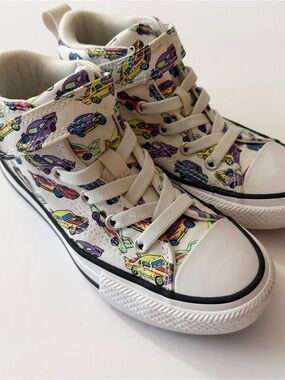 Converse Chuck Taylor All Star Kids Size 13 High Top Car Print Sneakers